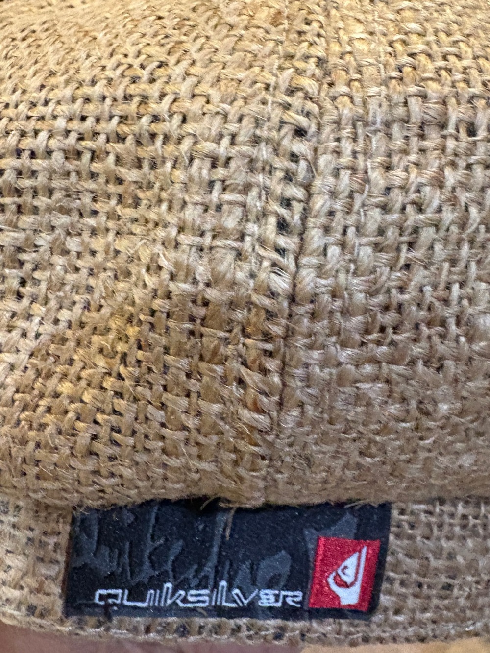Quiksilver 100% Jute Newsboy Cabbie Hat Tan Woven Cap Size S/M - Picture 7 of 10